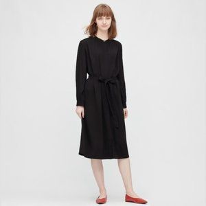NWT Uniqlo Long-Sleeve Shirt Dress Black - Size XS